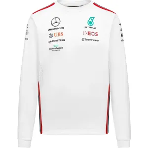 Mercedes AMG Petronas F1 2023 Men's Long Sleeve Driver T-Shirt - Black/White