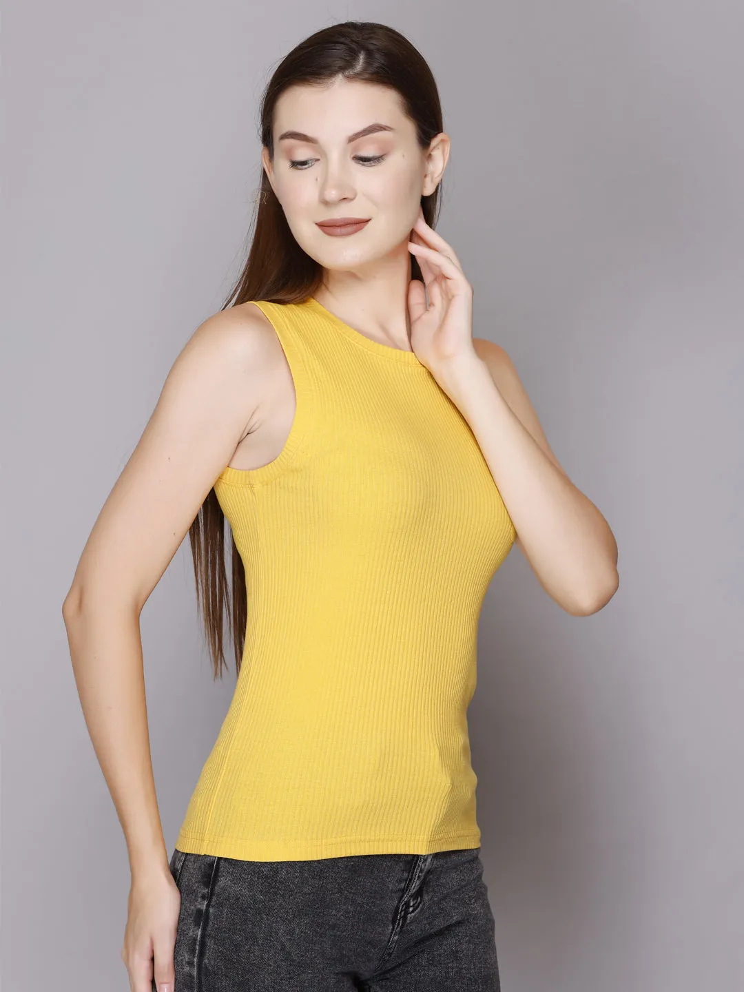 Modish Rib Tank Top-Women/Girls