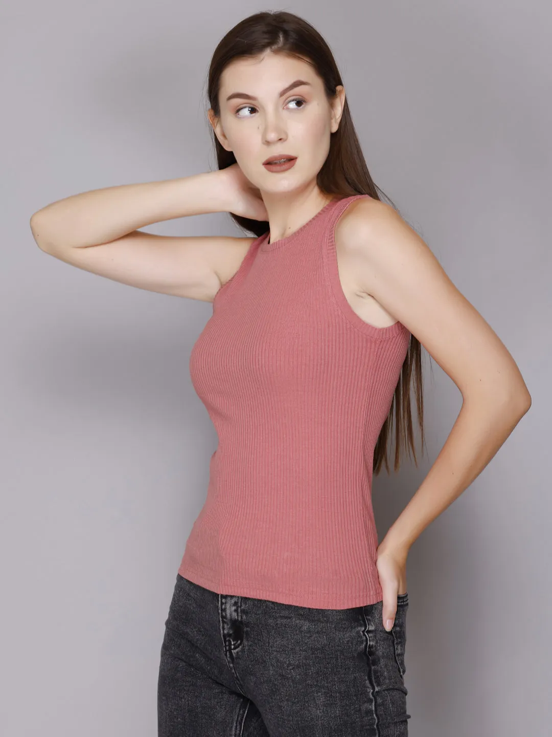 Modish Rib Tank Top-Women/Girls(Combo of two)