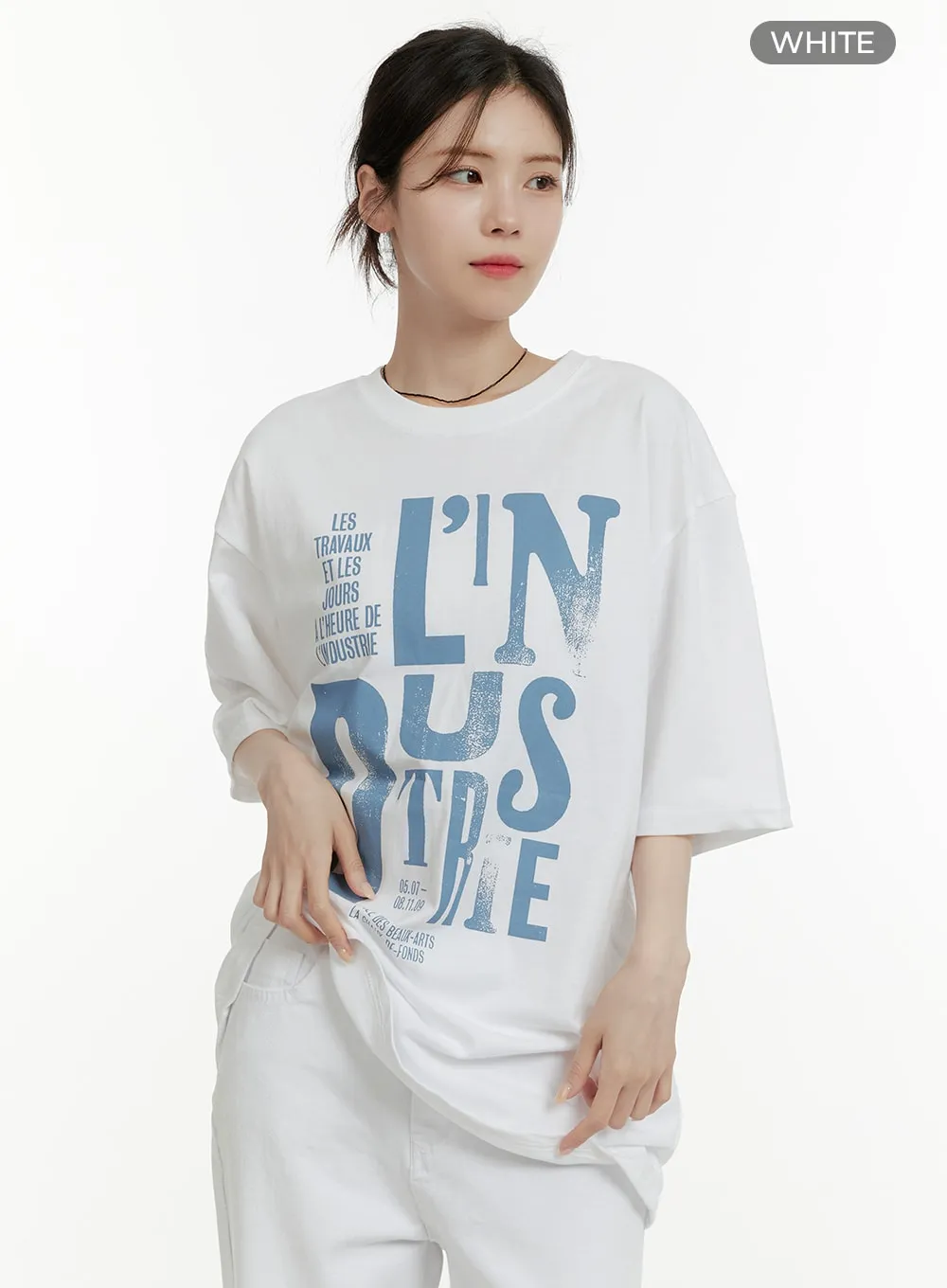 Oversized Cotton Graphic Tee OA405