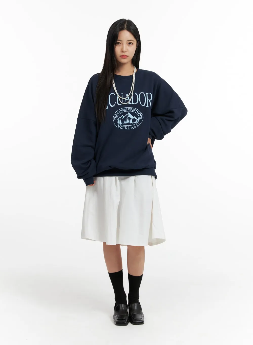 Oversized Graphic Sweatshirt OF419