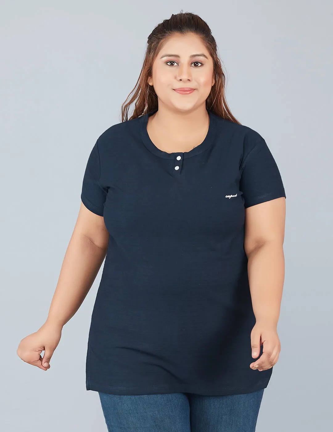 Plus Size Cotton T-shirts For Summer - Imperial Blue