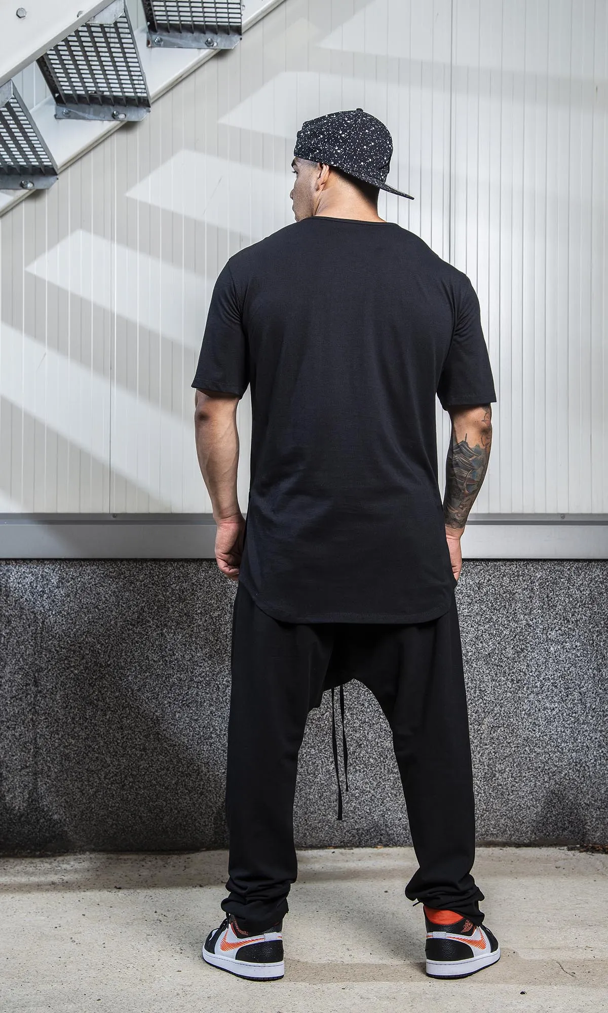 T-Shirt with Curved Hem and Side Slits