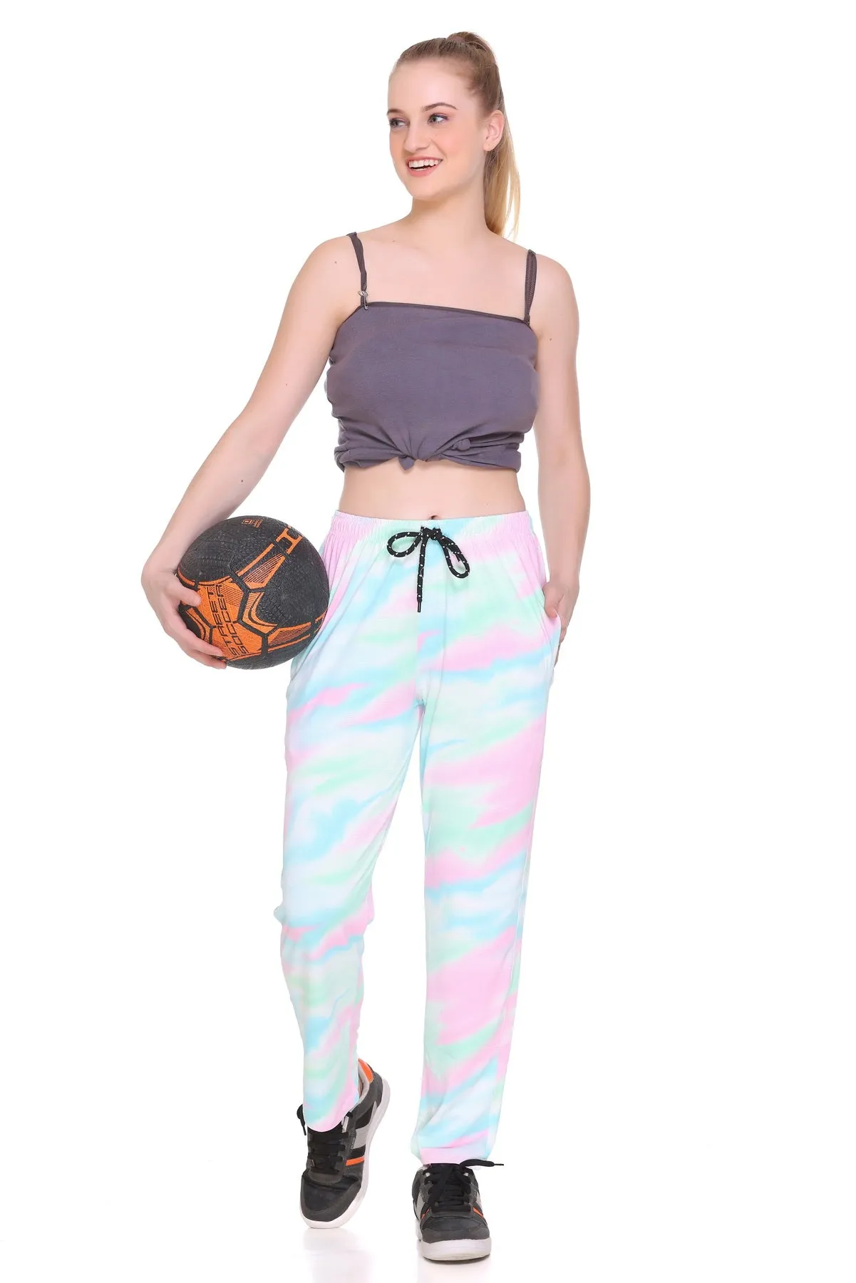 Tie-Dye Night Pajamas For Women - Aqua & Pink