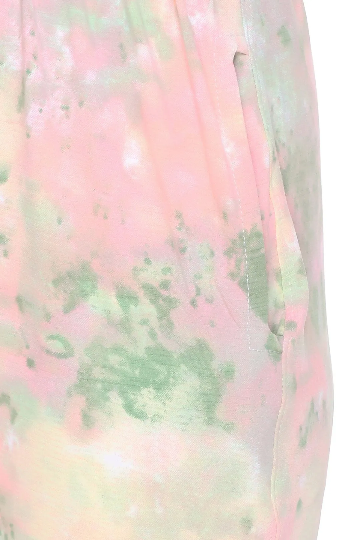 Tie-Dye Night Pajamas For Women - Green & Pink