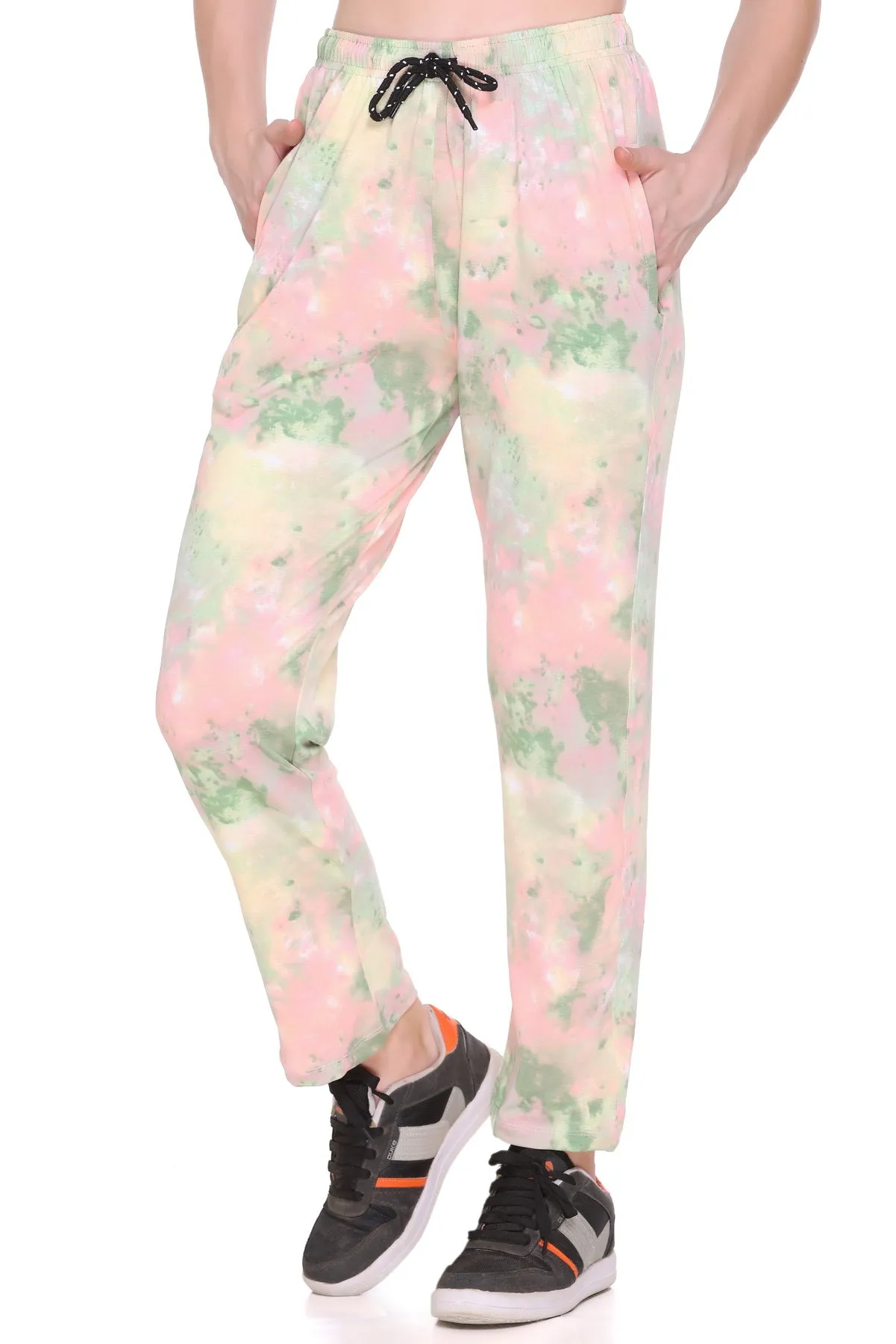 Tie-Dye Night Pajamas For Women - Green & Pink