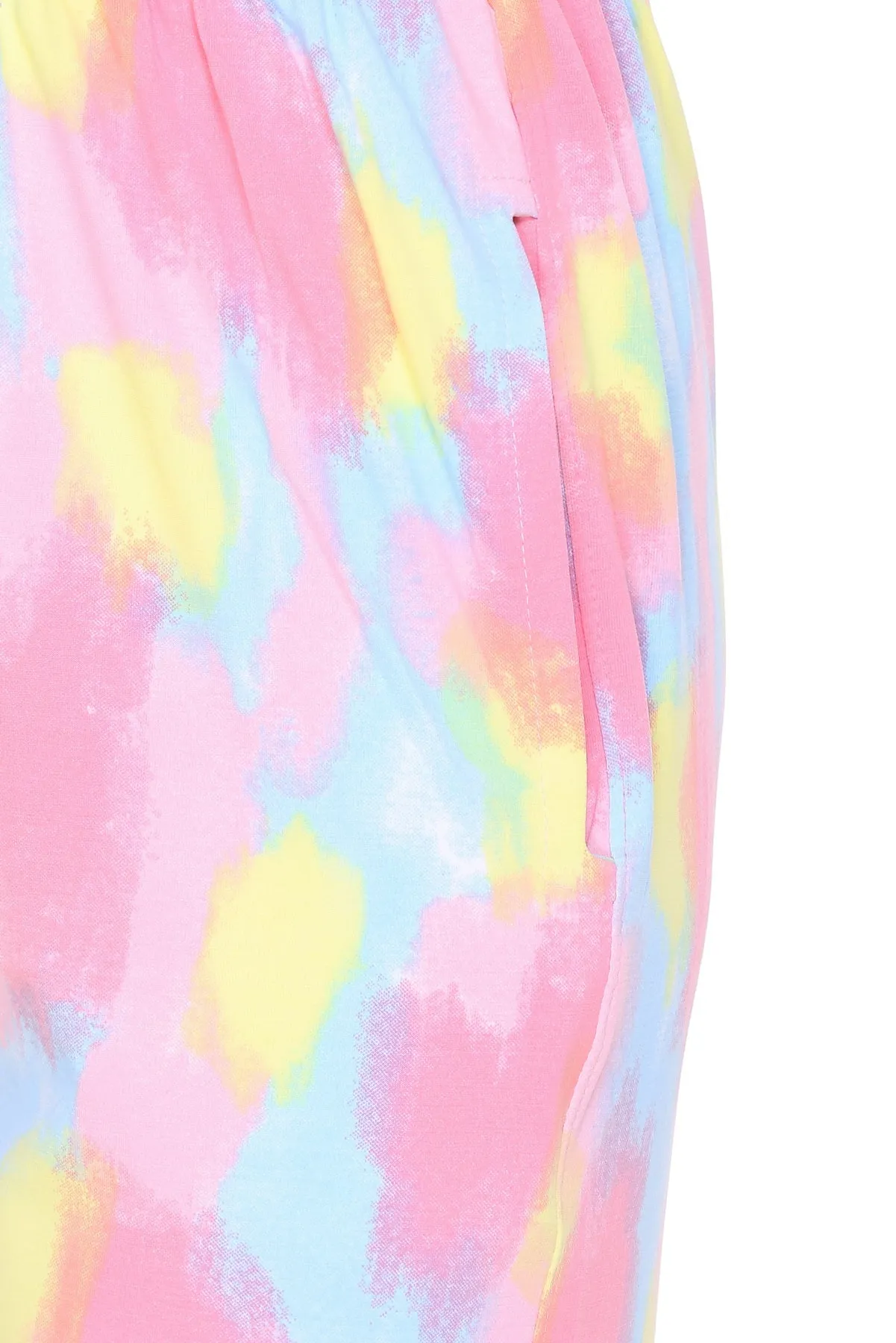 Tie-Dye Night Pajamas For Women - Yellow & Pink