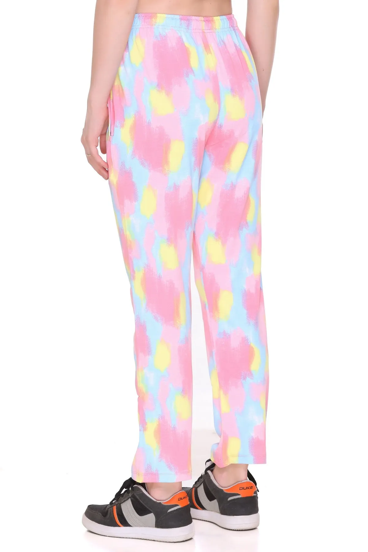 Tie-Dye Night Pajamas For Women - Yellow & Pink