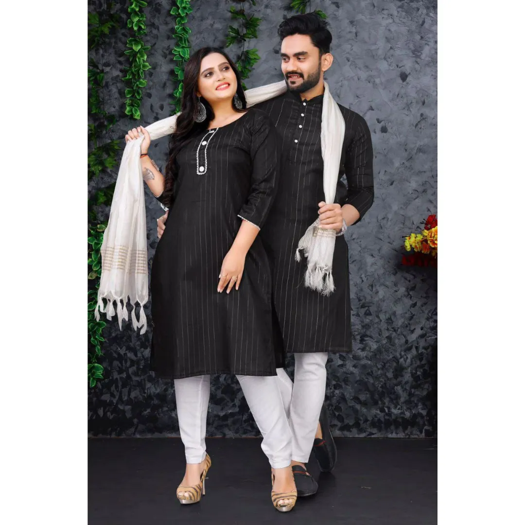 Traditional Couples Wear Indian Same Matching Outfits Set