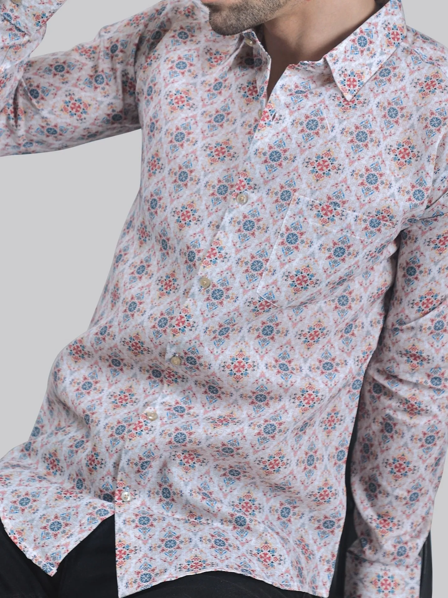 TryBuy Exclusive Men's Printed Full Sleeve Cotton Button-Up Shirt For Men