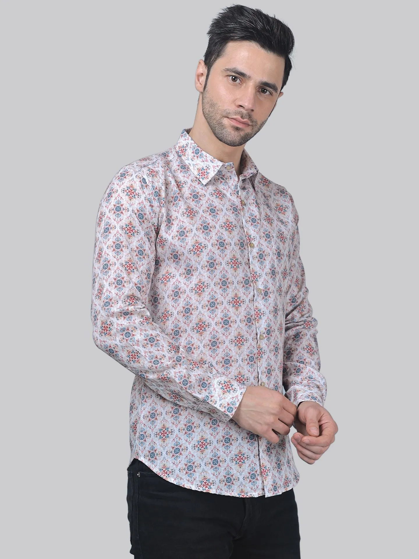 TryBuy Exclusive Men's Printed Full Sleeve Cotton Button-Up Shirt For Men