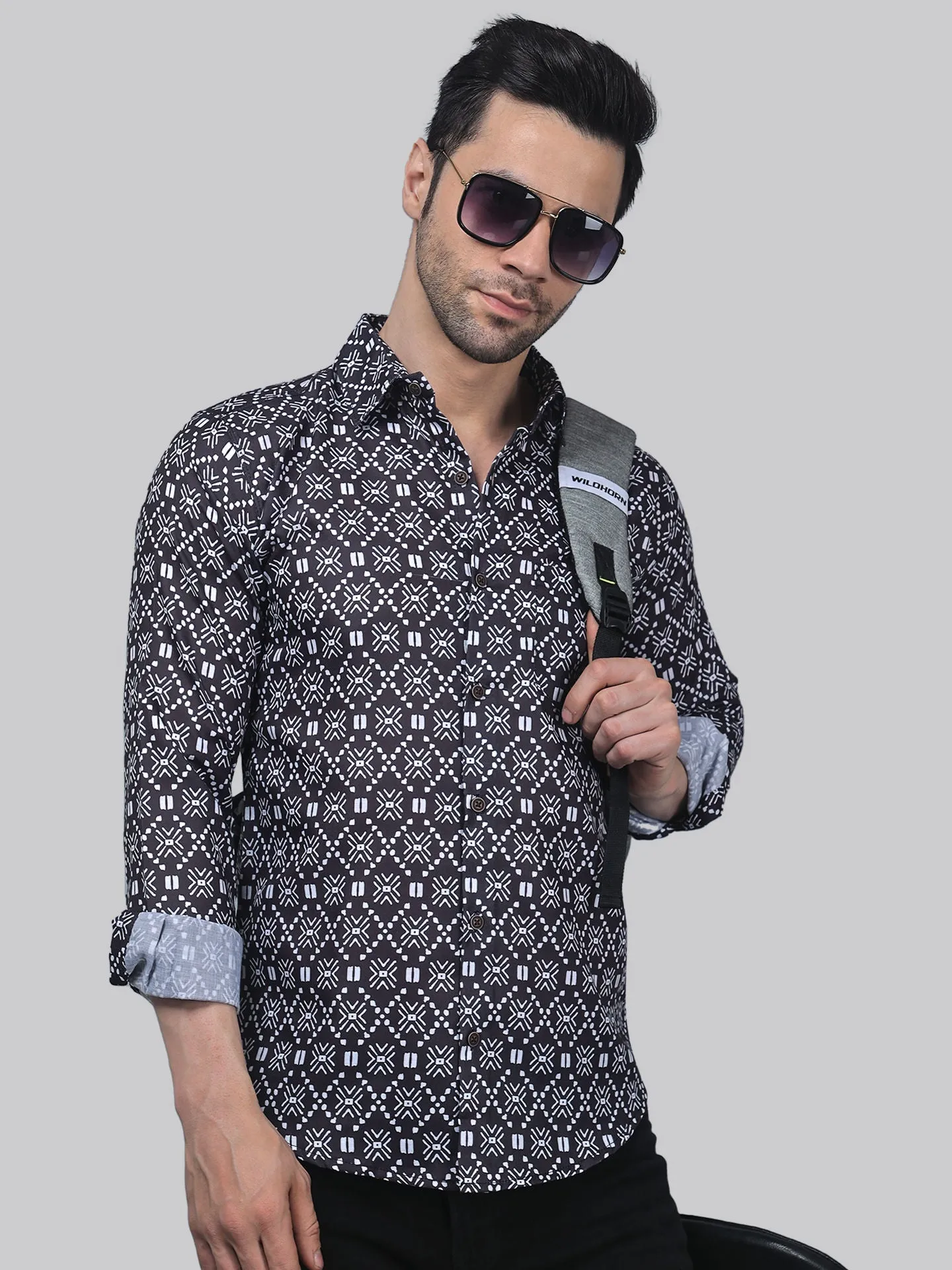 TryBuy Fancy Fabulous Full Sleeve Cotton Printed Button-Up Shirt For Men