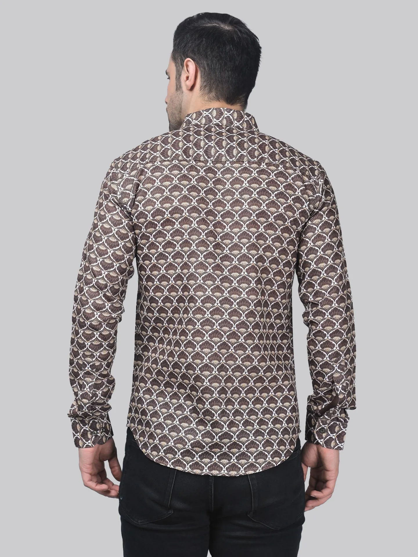 TryBuy Fancy Full Sleeve Cotton Printed Button-Up Shirt For Men