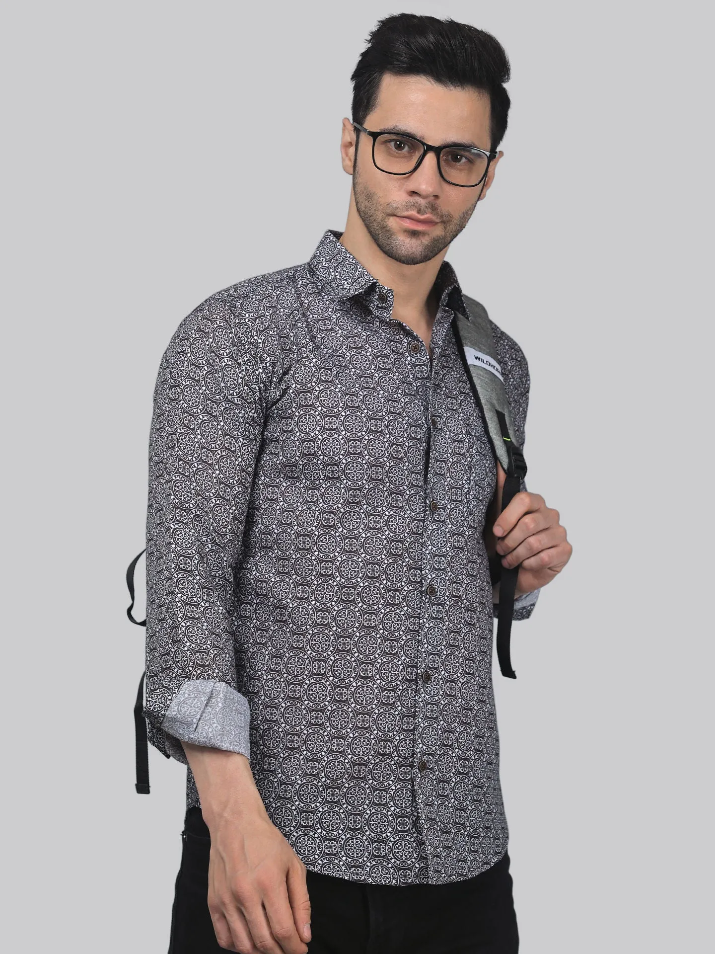 TryBuy Luxe Edition Men's Cotton Printed Full Sleeves Button-Up Shirt For Men