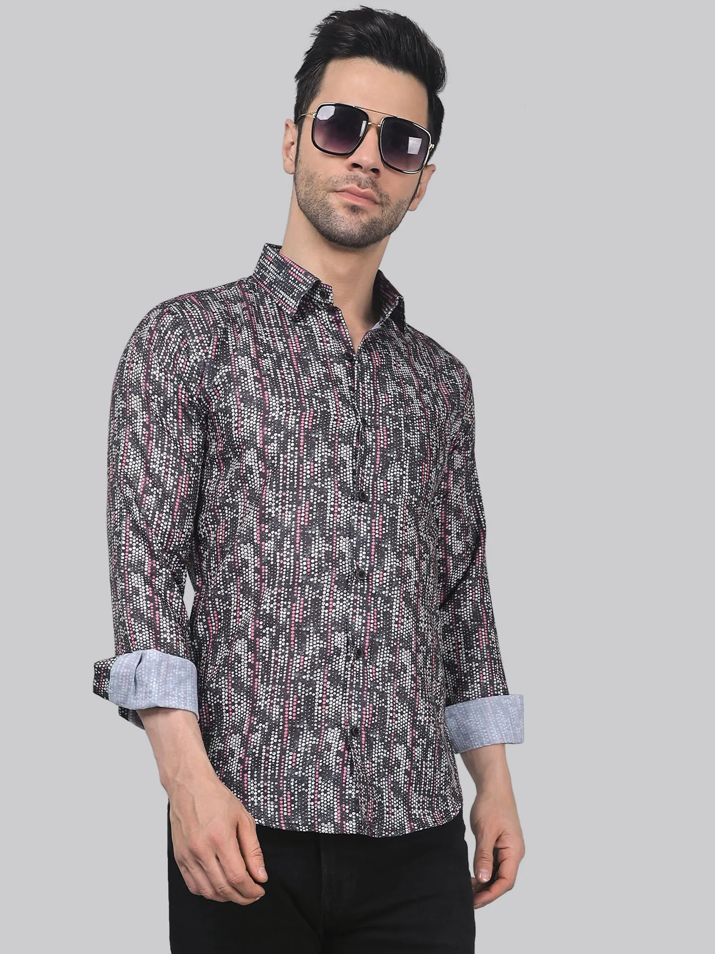 TryBuy Luxe Men's Cotton Printed Full Sleeves Button-Up Shirt For Men