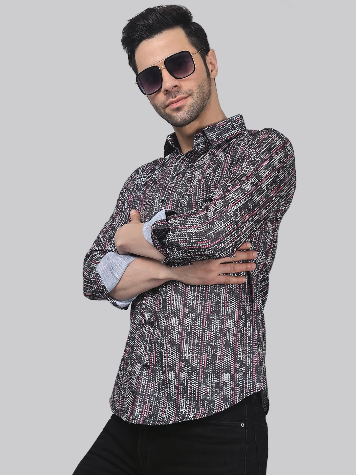 TryBuy Luxe Men's Cotton Printed Full Sleeves Button-Up Shirt For Men