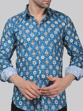 TryBuy Men's Comfy Designer Cotton  Printed Full Sleeves Button-Up Shirt For Men