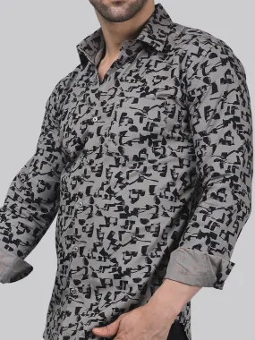 TryBuy Unique Elegant Men's Cotton Printed Full Sleeves Button-Up Shirt For Men