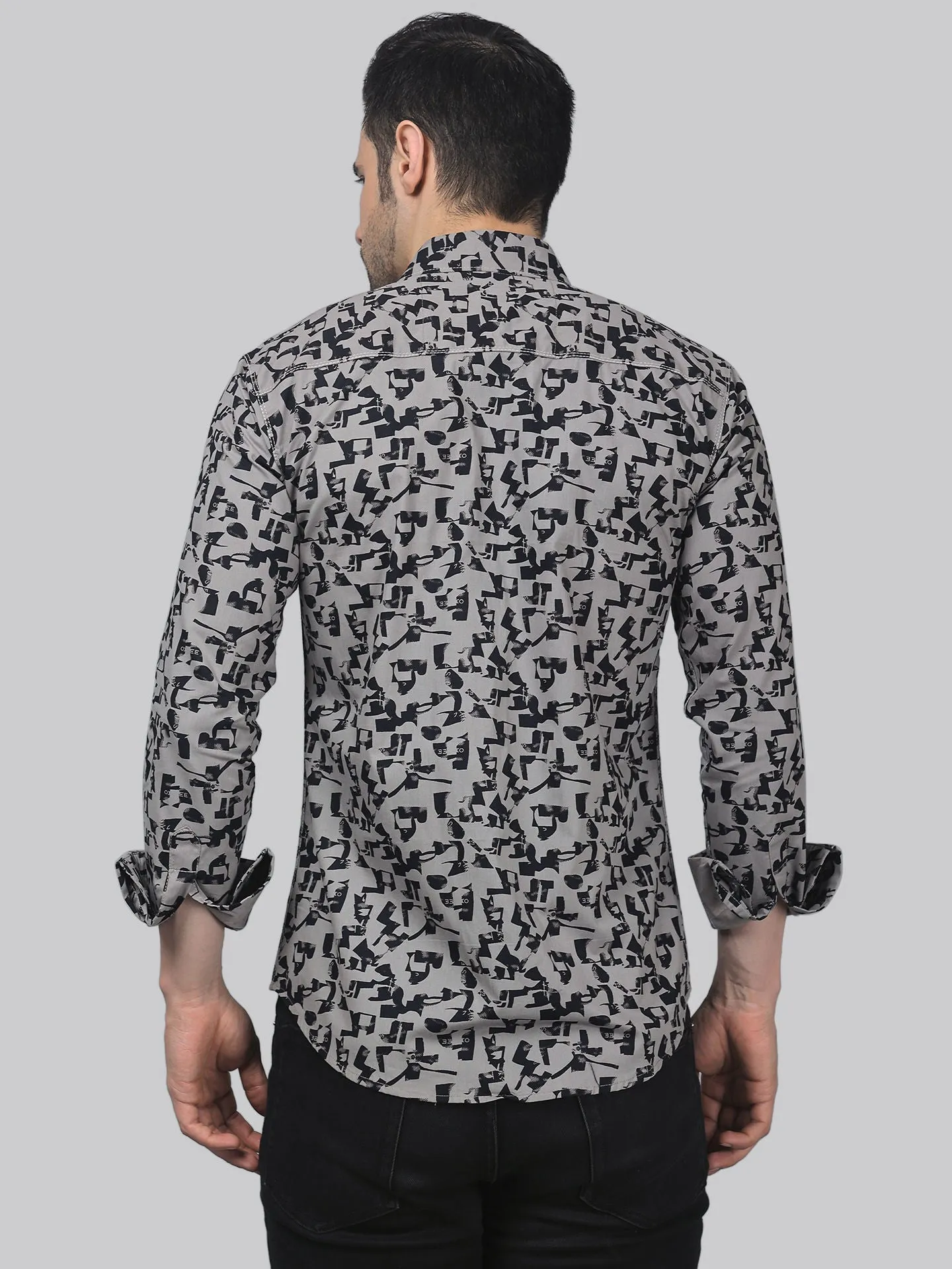 TryBuy Unique Elegant Men's Cotton Printed Full Sleeves Button-Up Shirt For Men