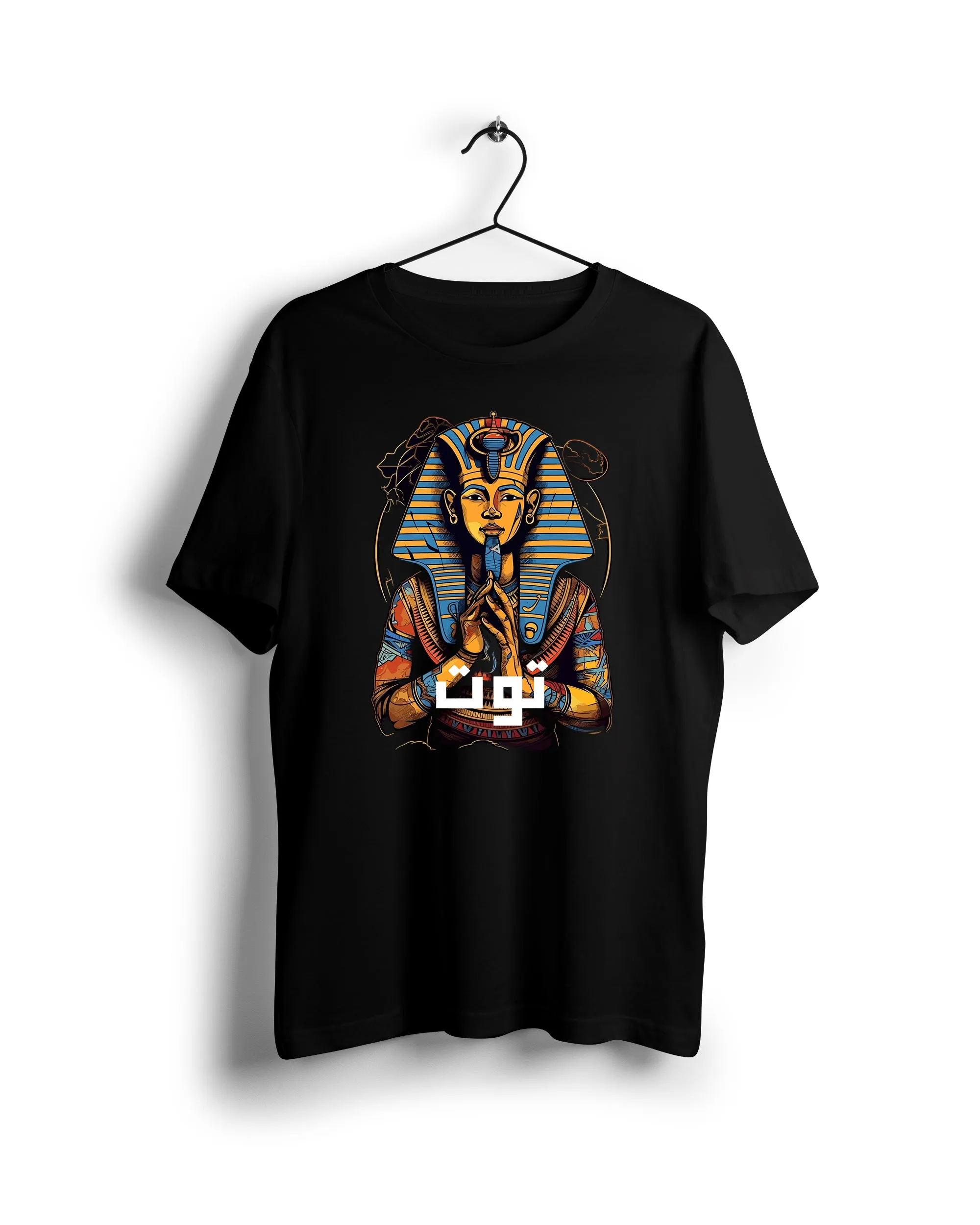 Tutankhamun Digital Graphics Basic T-Shirt Black - POD | Ravin | Egypt 