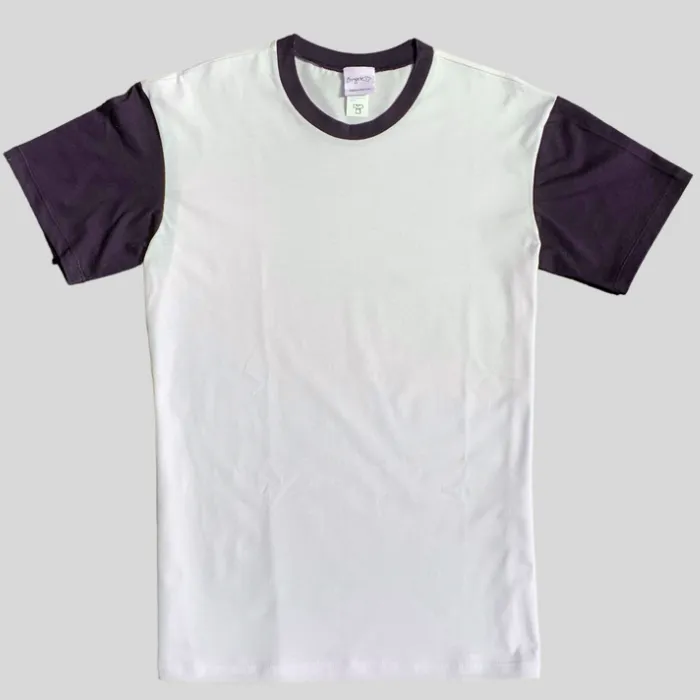 Unisex Organic Cotton  T-shirt with Contrast Sleeves and Neckband