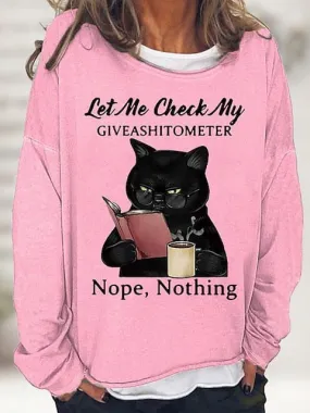 Women's Long Sleeve Cat Print Shirt in Black, Pink, and Wine