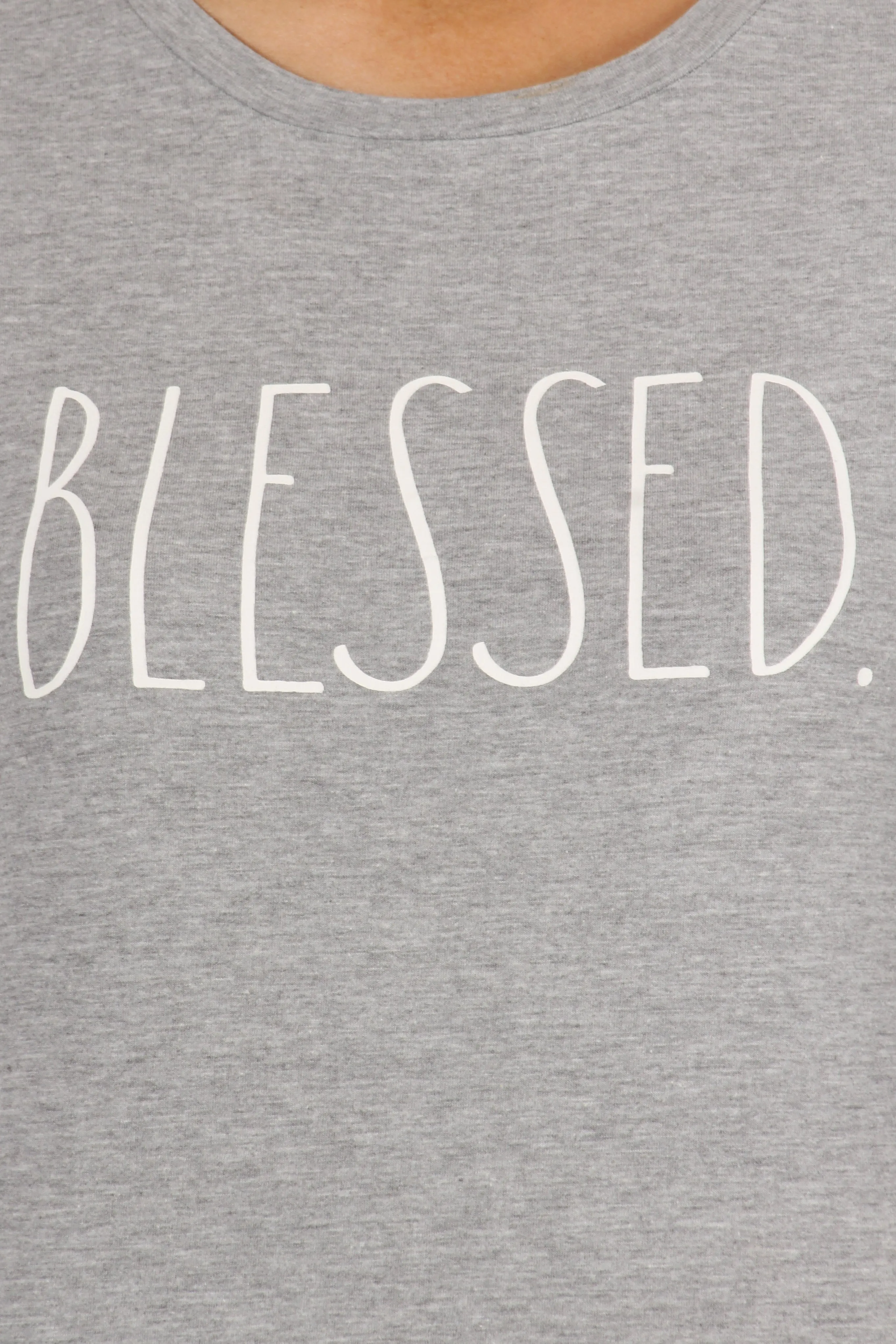 Women's "BLESSED" Short Sleeve Shirttail Hem T-Shirt